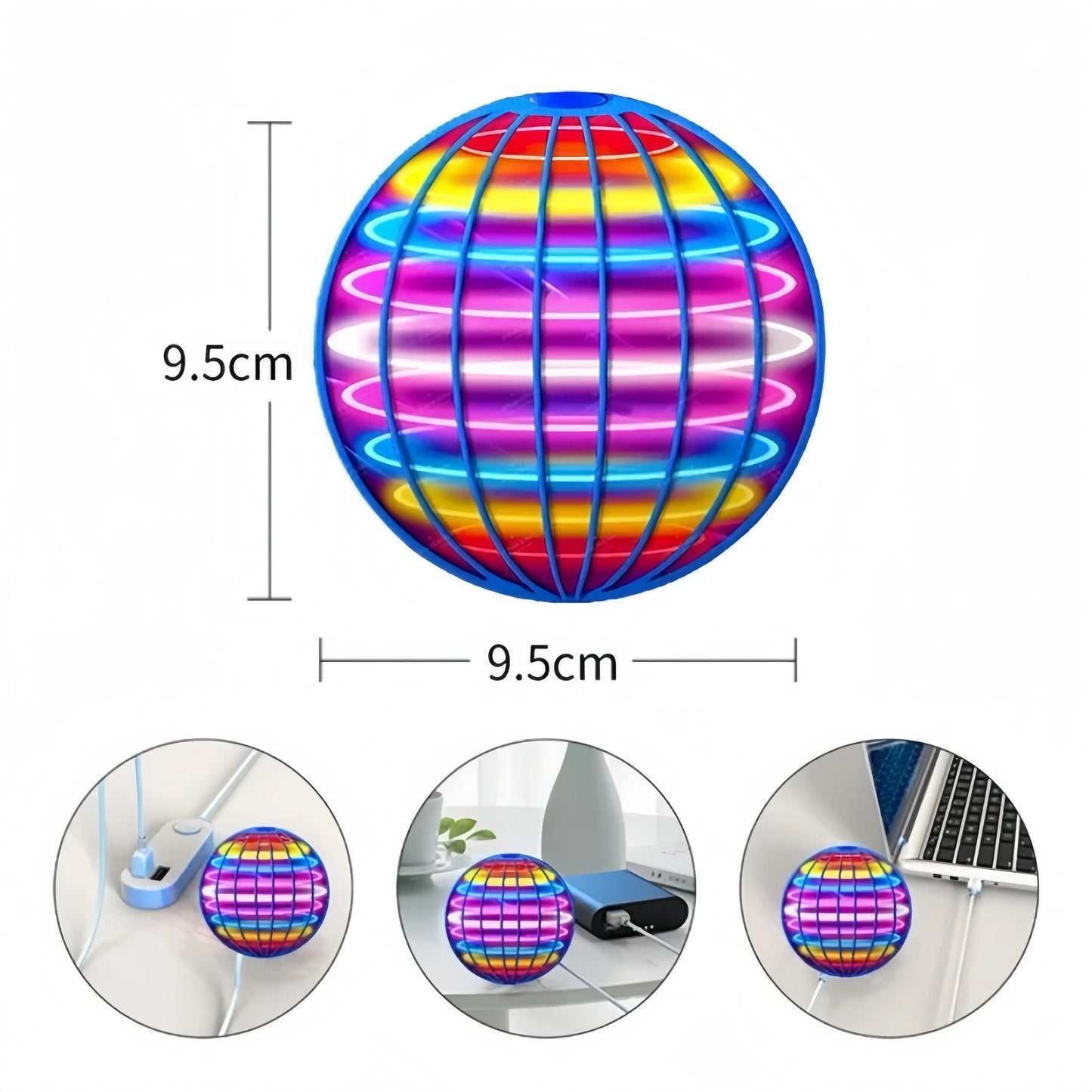 Flying Boomerang Ball with LED Lights – Magic Hover Flyorb Drone Spinner Toy for Kids Gifts