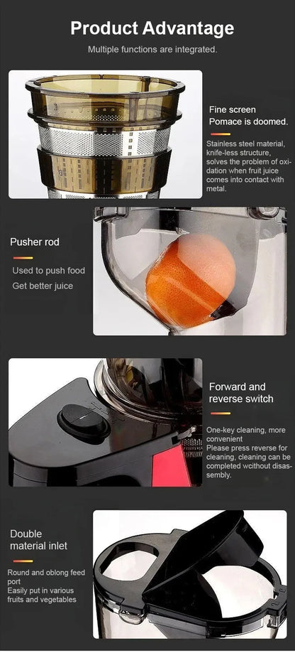 Portable Electric Fruit Juicer — Mini Household Juicer Cup for Fresh Orange & Fruit Juice Separation