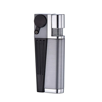 Hot Oblique Free Fire Torch Lighter – Metal Keychain Cigar & Cigarette Lighter with Grinding Wheel, Creative Gadget for Men