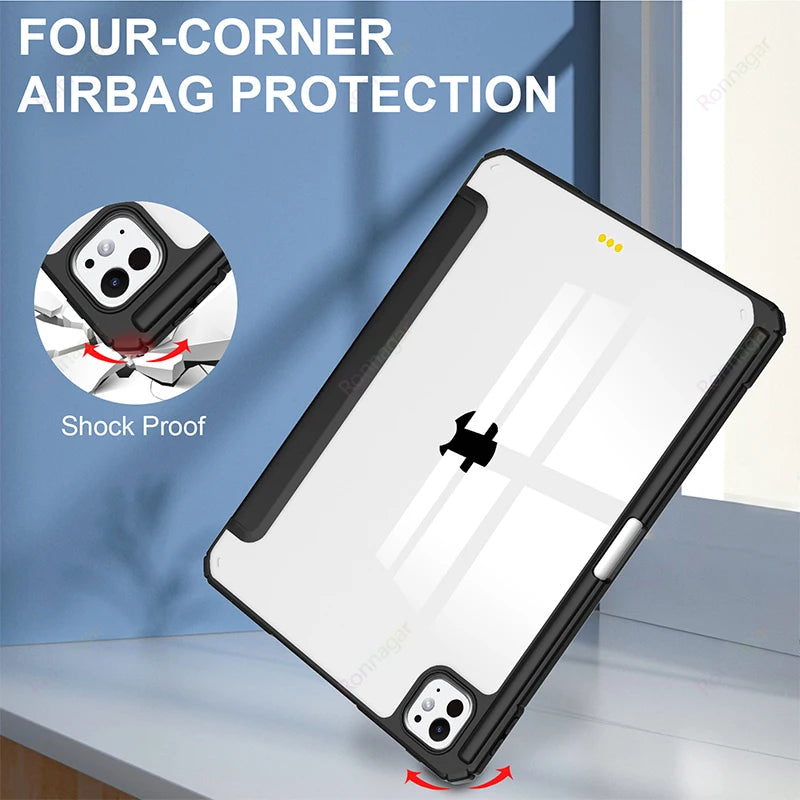 Smart Case for iPad Air 11" (M2 2024, 6th Gen) & iPad Pro 11" (M4/M2) - Compatible with Air 5th, 4th, 9th, 8th, 7th, 10.2", and Air 3 (10.5")