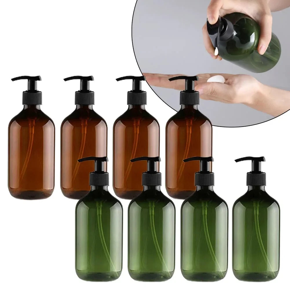 4pcs 500ml Soap Dispenser Pump Bottles – Thickened Refillable Shampoo, Lotion, and Soap Containers for Bathroom