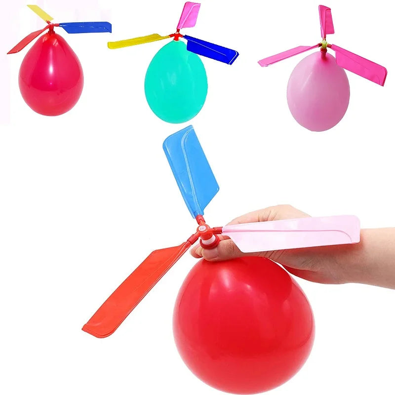 1/10PCS Air Balloon Helicopter Toy – Outdoor Flying Helicopter Balloon Set for Kids, Birthday & Children’s Day Party Gift