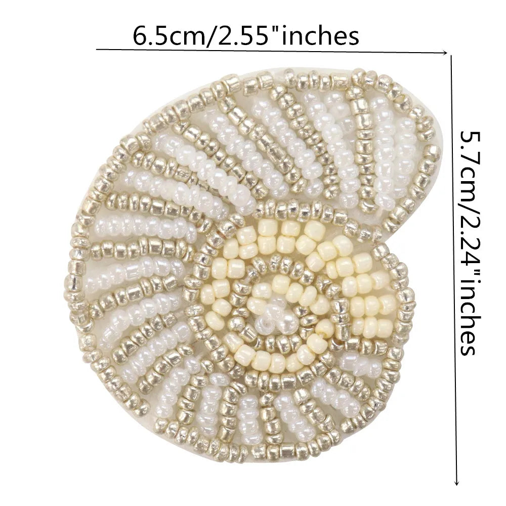 3D Handmade Ocean Animal Patches - Beaded Seahorse Crab Starfish DIY Sewing Accessories & Craft Ornaments