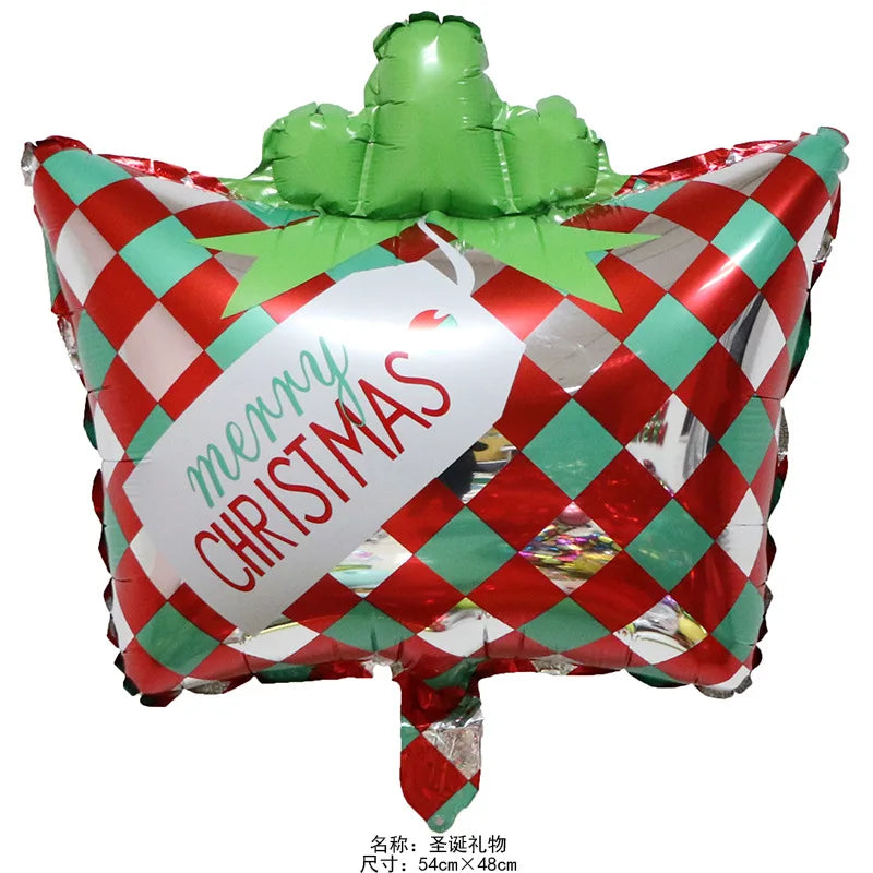 Merry Christmas Foil Balloon Set – Santa Snowman Christmas Tree Elk Cartoon Party Decorations Supplies