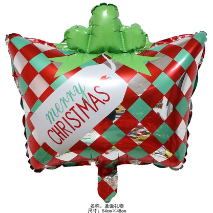 Merry Christmas Foil Balloon Set – Santa Snowman Christmas Tree Elk Cartoon Party Decorations Supplies