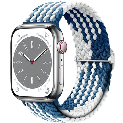 Braided Solo Loop Apple Watch Ultra Band – Elastic Nylon Adjustable Bracelet Strap for iWatch SE, Series 3–9 (38mm–49mm)