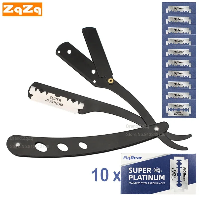 ZqZq 10 Shaving Blades – Straight Edge Razor for Haircut, Beard, Eyebrow Shaving & Manual Depilation