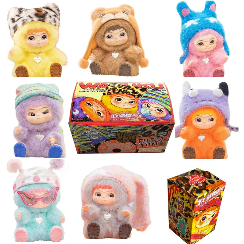 Cute Wakuku Plush Doll Keychain — Kawaii Monsters Box Vinyl Doll for Backpack, Bag, & Case Decoration Gift