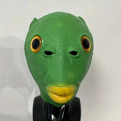 Green Fish Head Mask – Fun Halloween & Party Prop, Perfect for Photos and Party Favors