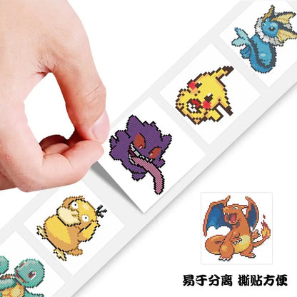 Pokemon Pikachu Pixel Stickers – 500PCS Cartoon Anime Sealing Decals for Laptops, DIY Crafts, Journals & Gifts