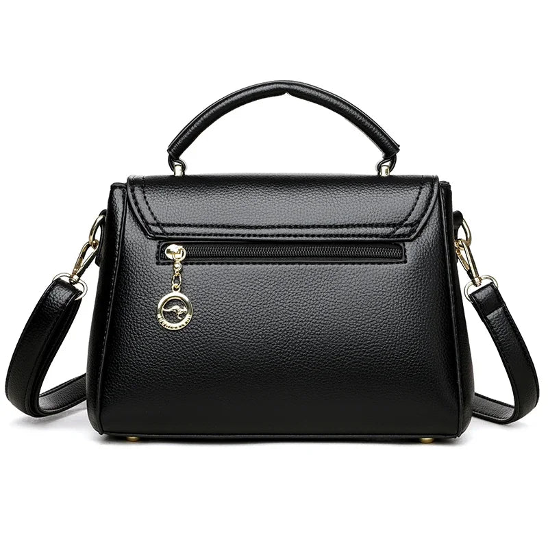 Women’s Soft Leather Top-Handle Bag – Luxury Shoulder Messenger Handbag & High-Quality Purse