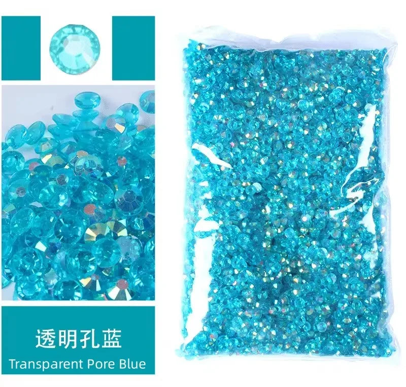 Jelly AB Resin Rhinestones 2-6mm — Non-Hotfix Flat Back Plastic Crystals & Strass Glitters, Large Pack