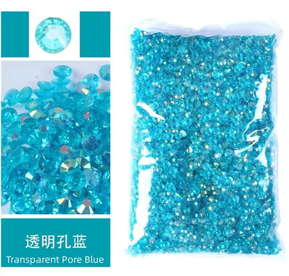 Jelly AB Resin Rhinestones 2-6mm — Non-Hotfix Flat Back Plastic Crystals & Strass Glitters, Large Pack