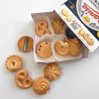 Cartoon Biscuit Hair Clip Set - 5PCS Cute Food Style Bangs Clips for Girls, Students & Kawaii Hairstyles