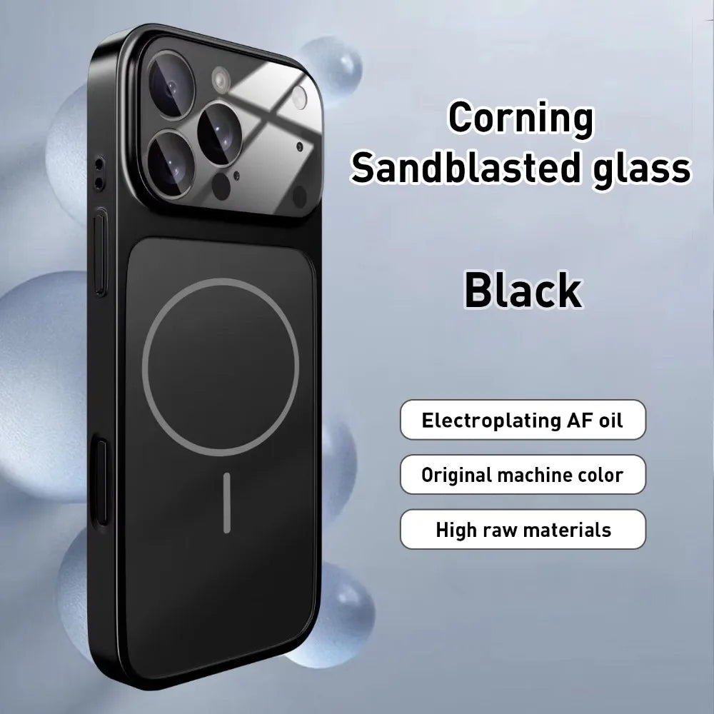 Nano Matte Glass iPhone Case - Magnetic MagSafe Armor Cover for iPhone 11-17 Pro Max, Air & Wireless Charging