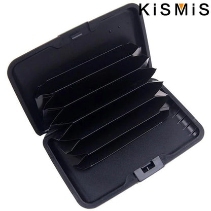 KISMIS RFID Metal Wallet – Business ID & Credit Card Protector for Men & Women, Card Holder with Package Box