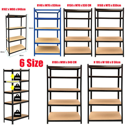 DayPlus 5-Tier Heavy Duty Garage Shelving – Adjustable Storage Unit, 386LBS Load Capacity per Tier, 150-200CM Height
