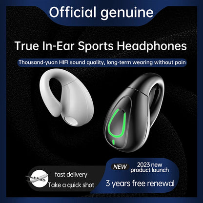 S20 Wireless Ear Clip Headset - Bluetooth 5.3 Single-Ear OWS Sports Earphones for Running & Fitness