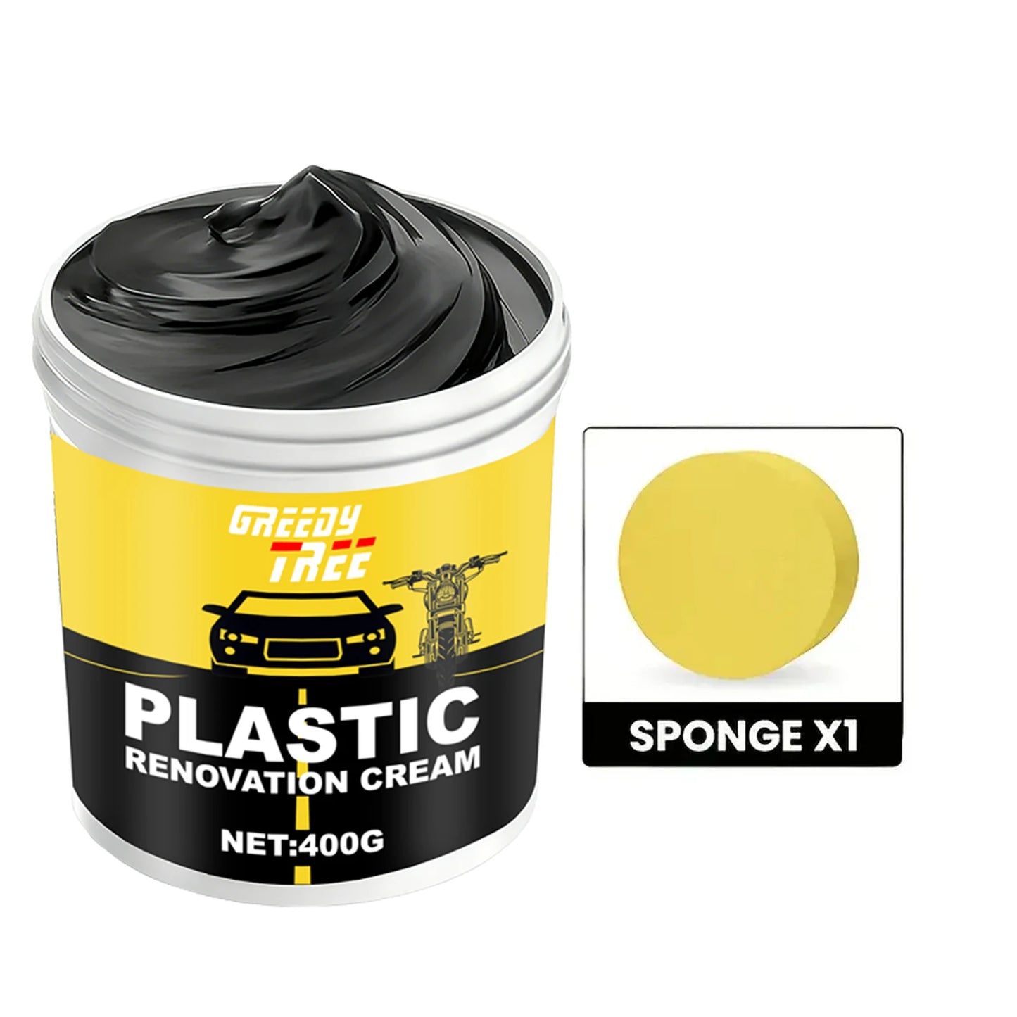 400g Heavy-Duty Car Plastic Renovator Wax – Fast Scratch Repair & Protective Shine for Bumpers, Interiors & Dashboard