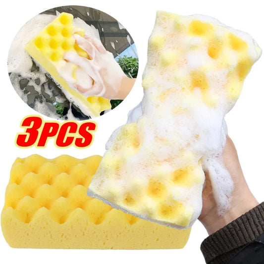 Large Car Wash Sponge - High Density Wave Pattern Water Absorbent Cleaning Sponge for Car Paint Care