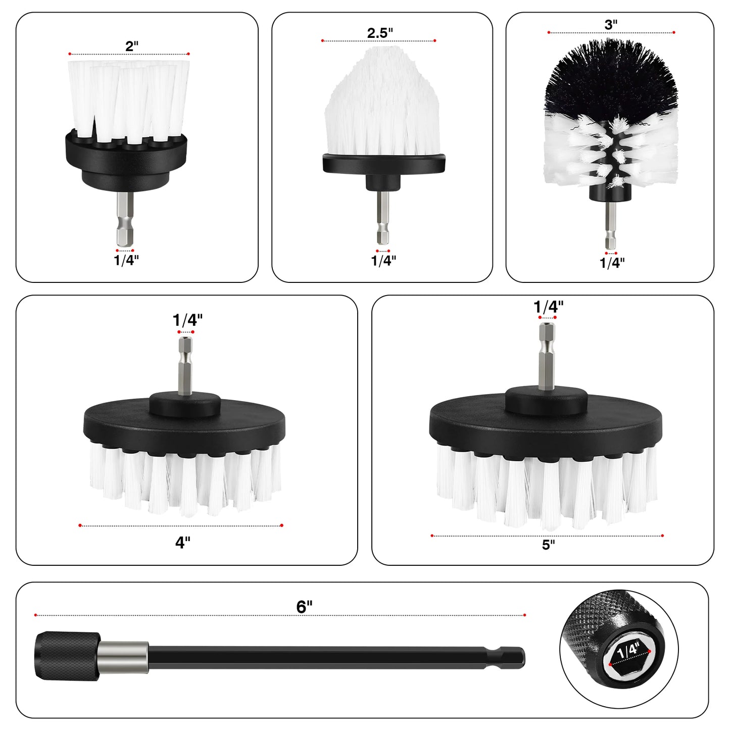 Cordless Drill Brush Kit - All-Purpose Electric Spin Scrubber & Cleaning Brush for Drilling and Cleaning Tasks