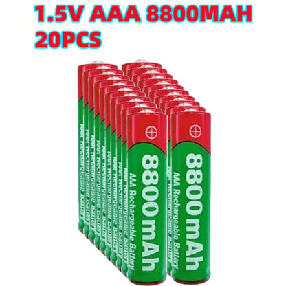 NEW 8800mAh Rechargeable AAA Alkaline Battery – 1.5V for Clocks, Mice, Computers, Toys & More