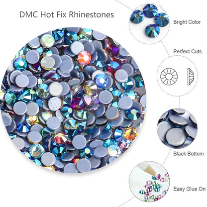 Premium Hot Fix Rhinestones – High Quality Glass Crystal Flatback Iron-On Glitter Rhinestones for Clothing & Crafts