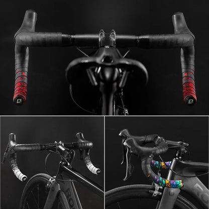 ROCKBROS Bicycle Handlebar Tape – Non-Slip Shock-Absorbing Curved Bar Straps for Road Bikes