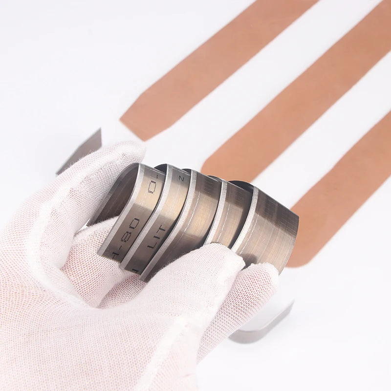 18-Piece DIY Leather Cutting Die Set - Watch Belt Tail Sharp Square & Round Blade Punching Knife - Manual Leather Tool