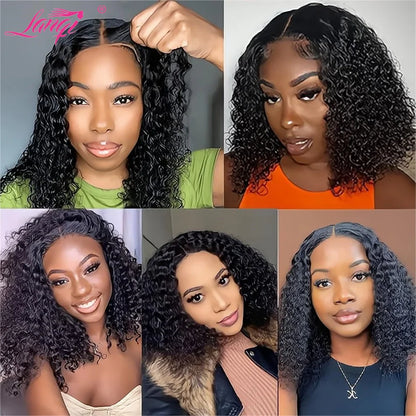 250% Curly Human Hair Lace Front Wig – Deep Wave Brazilian Remy 13x4 Water Wave Lace Frontal Wig