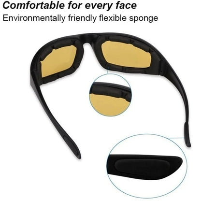 Universal Polarized Motorcycle Sunglasses - UV400 Anti-Fog Clear Lens Moto Goggles for Riding and Wind Protection