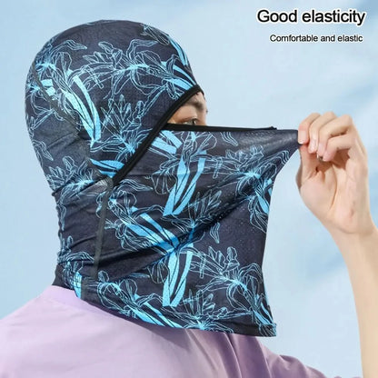 Summer Cool Balaclava Ice Silk - Full Face Cycling Cap with UV Protection, Sports Face Cover for Biking and Motorcycling