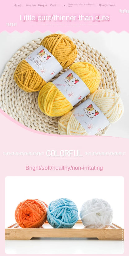 50g/Ball DIY Knitting Yarn – Soft Wool for Baby Scarf, Hat, Chunky Crochet Thread