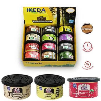 Car Air Freshener – 12 Scent Options, Organic Cans, Odor Eliminator, Long-Lasting Strong Fragrance for Home