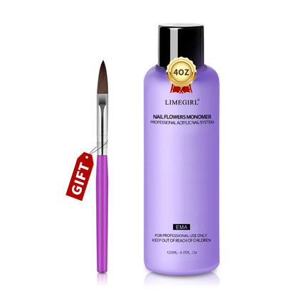Limegirl Large Capacity Nail Acrylic Liquid Monomer - 40/70/120/240ml for DIY Nail Art, Acrylic Powder & Manicure