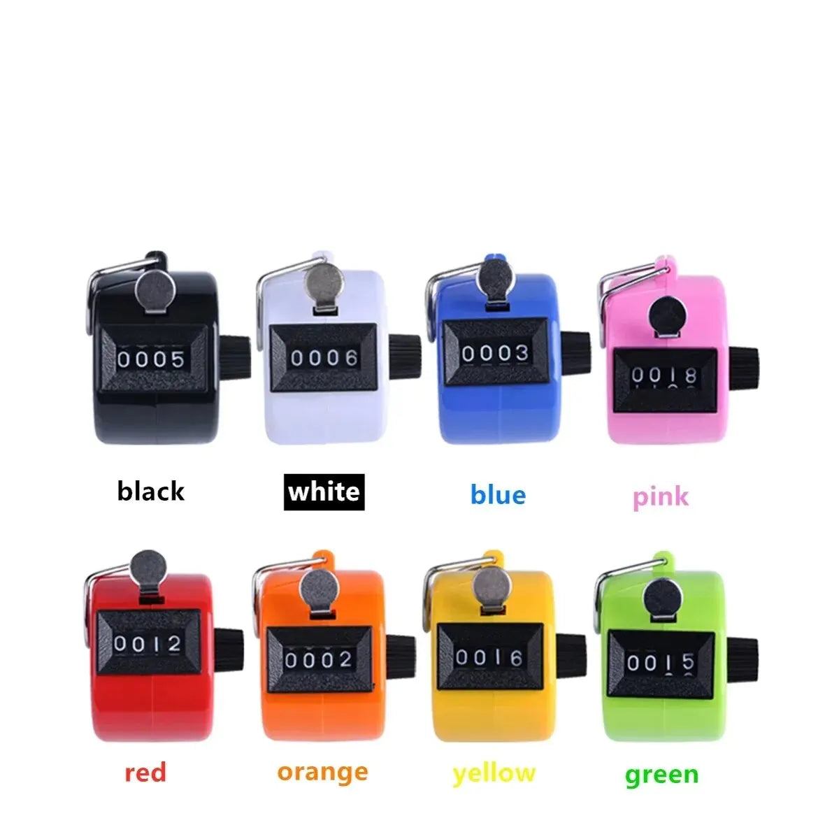 Handheld 4-Digit Tally Counter – Mechanical Manual Palm Clicker, Assorted Colors for Number Counting