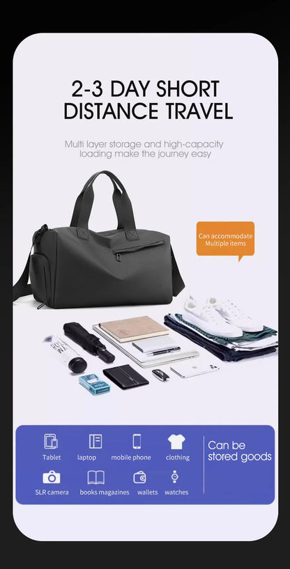 Zipper Large Capacity Oxford Travel Bag – Waterproof Fitness & Sports Luggage with Thickened Fabric