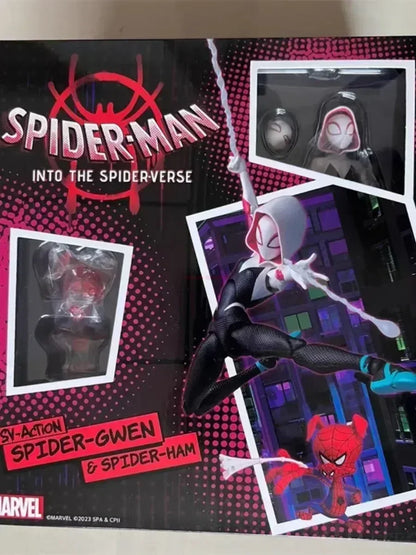2024 Spider-Man & Gwen Action Figures — Spider-Verse Collection with Miles Morales Sentinel | Anime Toys Christmas Gift