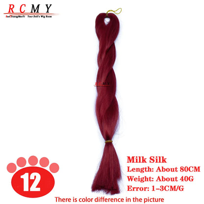 BJD/SD Reborn Doll Wig - Wine Red Milk Silk Rooting Hair Transplant Doll Hair Accessory