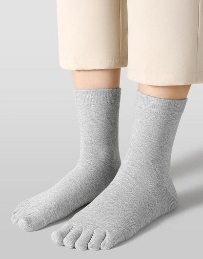 Men's Finger Socks – Breathable, Sweat-Absorbing Cotton, Elastic Sports & Business Socks for Comfort and Style