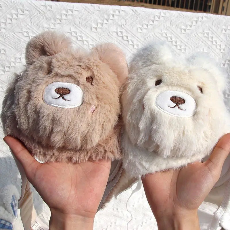 Soft Cute Bear  Lingerie — Autumn Winter Plush Cartoon Bra for Women