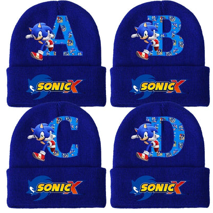 Sonic Cartoon Kids Knitted Hat – Cotton Winter Woolen Cap for Boys & Girls, Cute Anime Headgear Gift