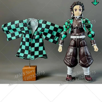 1/12 Scale Kamado Tanjirou Collectible Figure – Classic Plaid Jacket Cosplay Uniform 6-Inch Male Action Figure