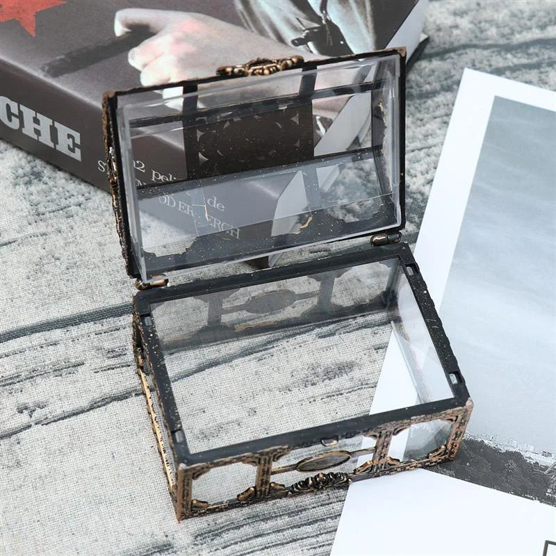 Transparent Pirate Treasure Box - Crystal Gem Jewelry Storage Organizer Chest for Trinkets & Accessories