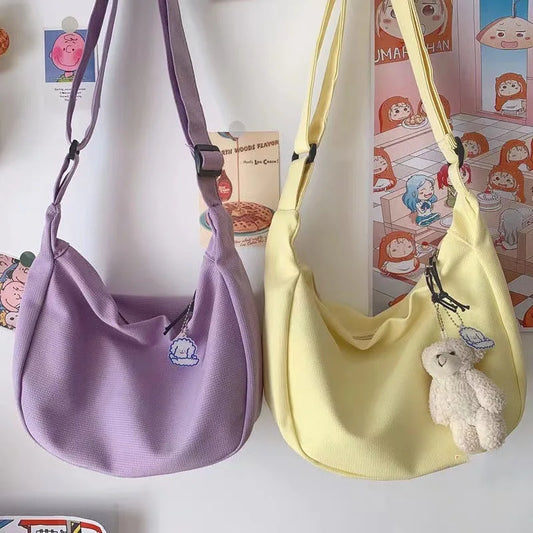 Women’s Solid Harajuku Shoulder Bag – Large Capacity Multifunction Crossbody Handbag for Teens & Everyday Use
