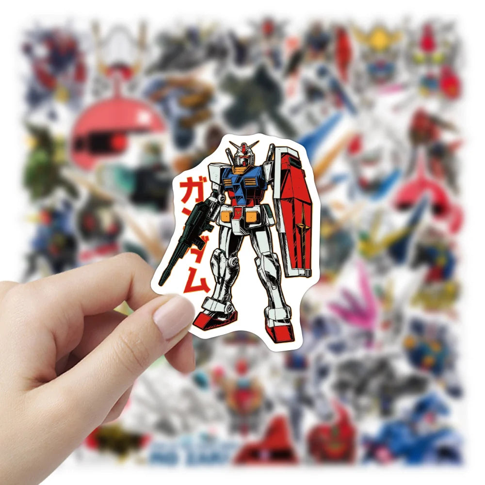 Anime & Gundam Sticker Set - 100/200-Piece Waterproof DIY Decals for Luggage, Laptops, Cars and More