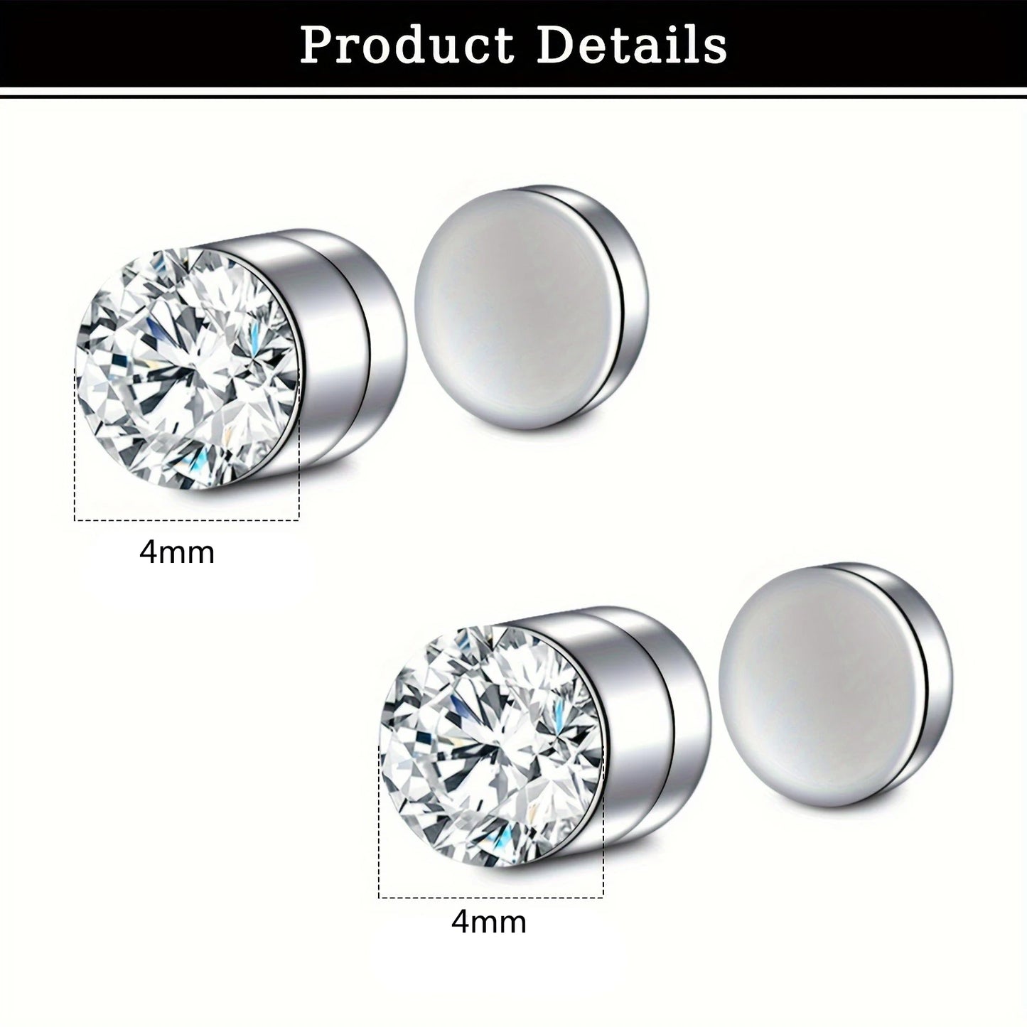 Magnetic Faux Nose Stud Set - 2 Piece No Piercing Punk Style Women’s Vintage Nose Jewelry