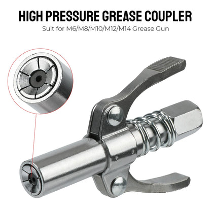 High Pressure Grease Coupler Nozzle: 10000PSI Grease Gun Pump Syringe with NPT1/8 Adapter - Brake Oil Change Tools & Car Accessories