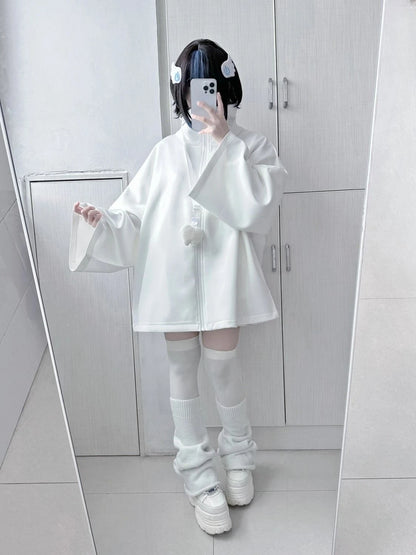 Spring Casual Hoodie – Women’s Loose Y2K Aesthetic Oversized Embroidered Harajuku Zipper Grunge Sweatshirt