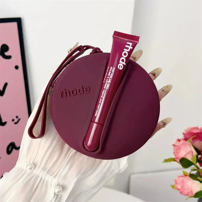Lip Gloss & Makeup Organizer Bag — Female Toiletry Kit with Zip, Mirror, and Cosmetic Storage Pouch